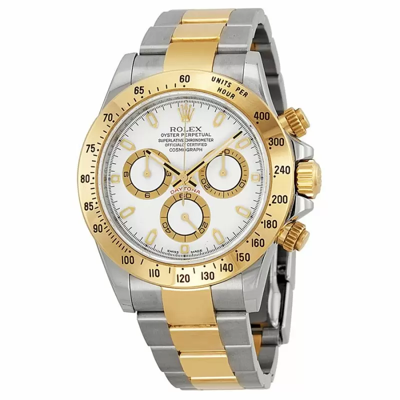 Replica Rolex Cosmograph Daytona White18kt Yellow Gold and Stainless Steel Oyster Bracelet Men's Watches
