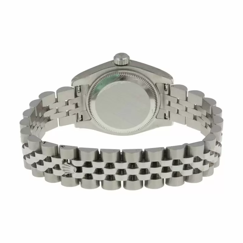Replica Rolex Lady Datejust Black Mother of Pearl Diamond Dial Fluted 18k White Gold Bezel Steel Jubilee Bracelet Watches - Image 3