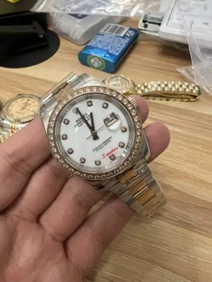 Rolex Datejust MOP Dial Diamond Bezel Two Tone Rose Gold New99241105